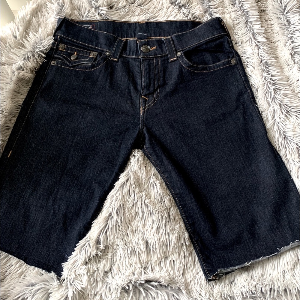 True Religion , Straight fit cut off shorts